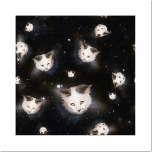 Cat heads in space Posters and Art